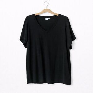 GAP | Black Short Sleeve Slinky Blouse Top - Women's Large